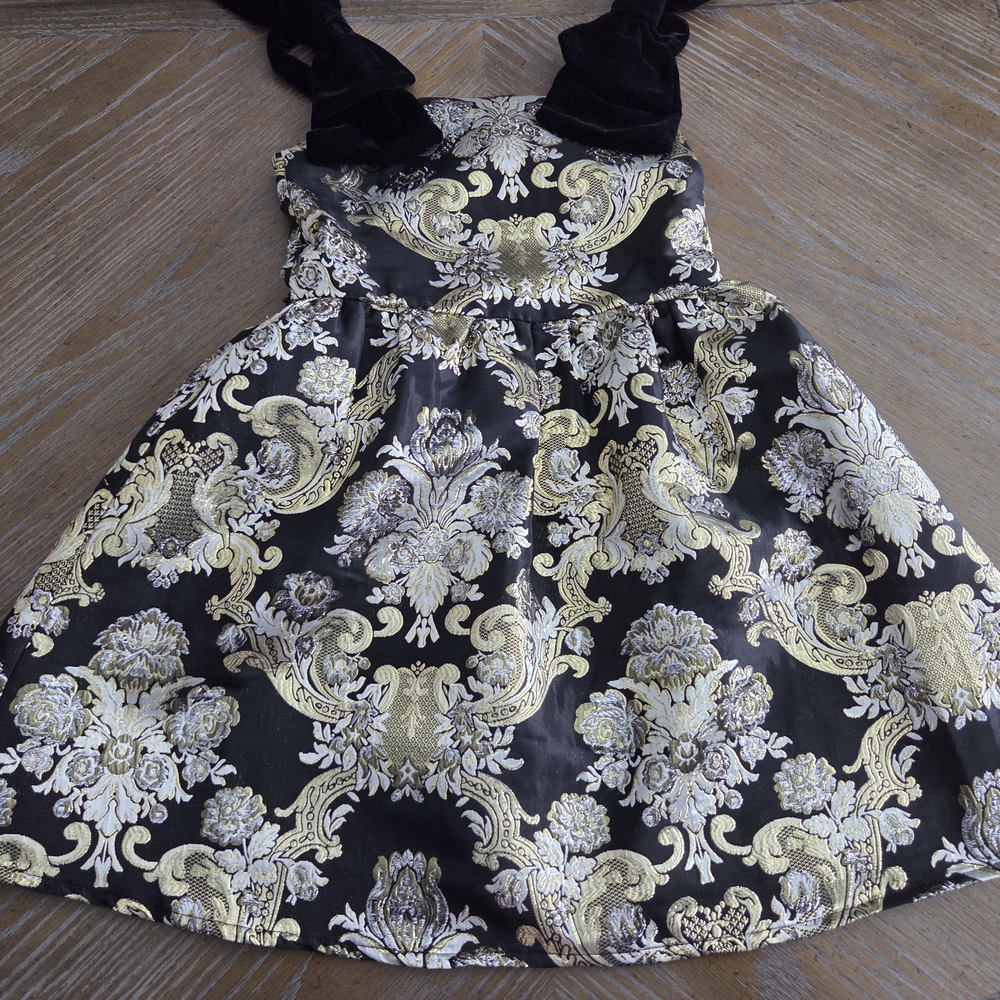 GB Girls Black and Gold Formal Dress